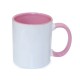 Tasse bedrucken rosa Rand und Henkel