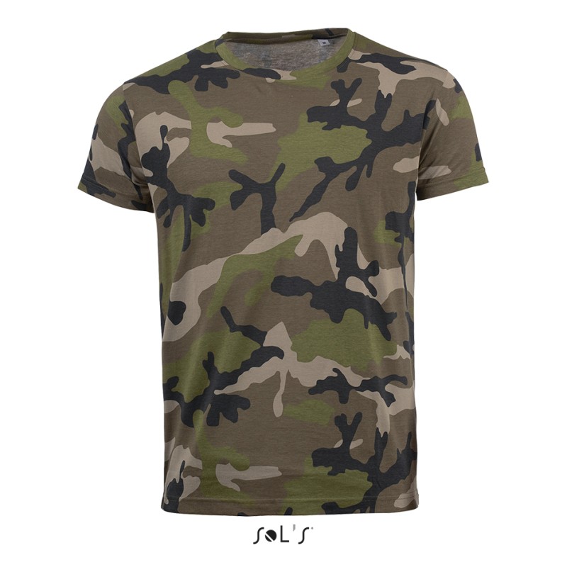 Sunofbeach Unisex 3D T-Shirt Lustige Druck Beiläufige Kurzarm T-Shirts Tee Tops Militär Armee Camouflage Blau und Schwarz